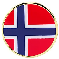 Pin norsk flagg Ø 3 cm