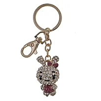 Nøkkelring bag charm kanin rosa
