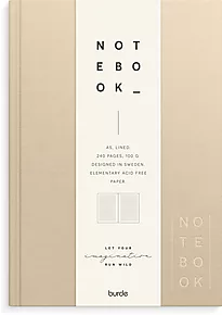 Notatbok Burde Beige A5 linjerte ark