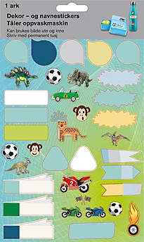 Stickers til navn og pynt blå