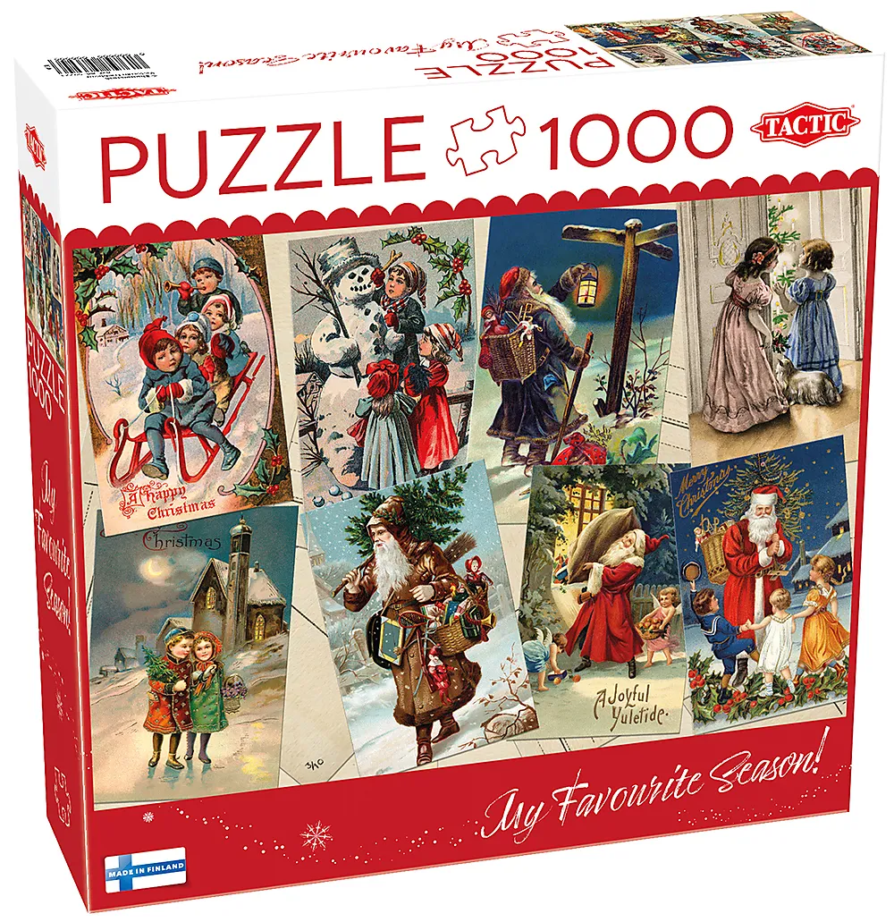 Puslespill 1000 biter jul julekort