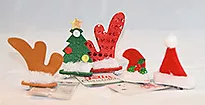 Hårpynt jul metallklips 5x9cm 5 ass