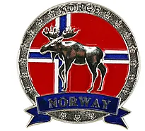 Magnet i metall med sølvelg Norway