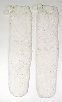 Lesesokk ARK strikk glitter hvit