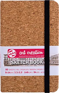 Skissebok m/strikk Kork 9x14cm