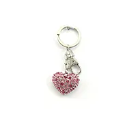 Nøkkelring bag charm rosa hjerte