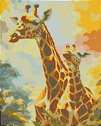 Perlekunst sjiraffer 40x50cm lerret