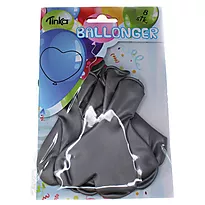 Ballonger Hjerter metallic 5pk sølv
