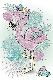 Perlekunst flamingo 10x15cm