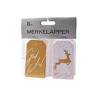 Merkelapper 8 pk matt gull folie