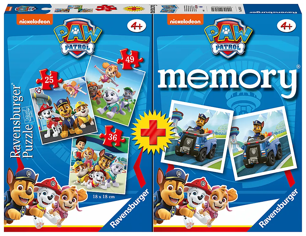 Memory (1)+puslespill (3) Paw Patrol