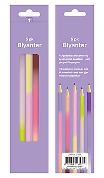 Blyanter 5 pk fargetonet