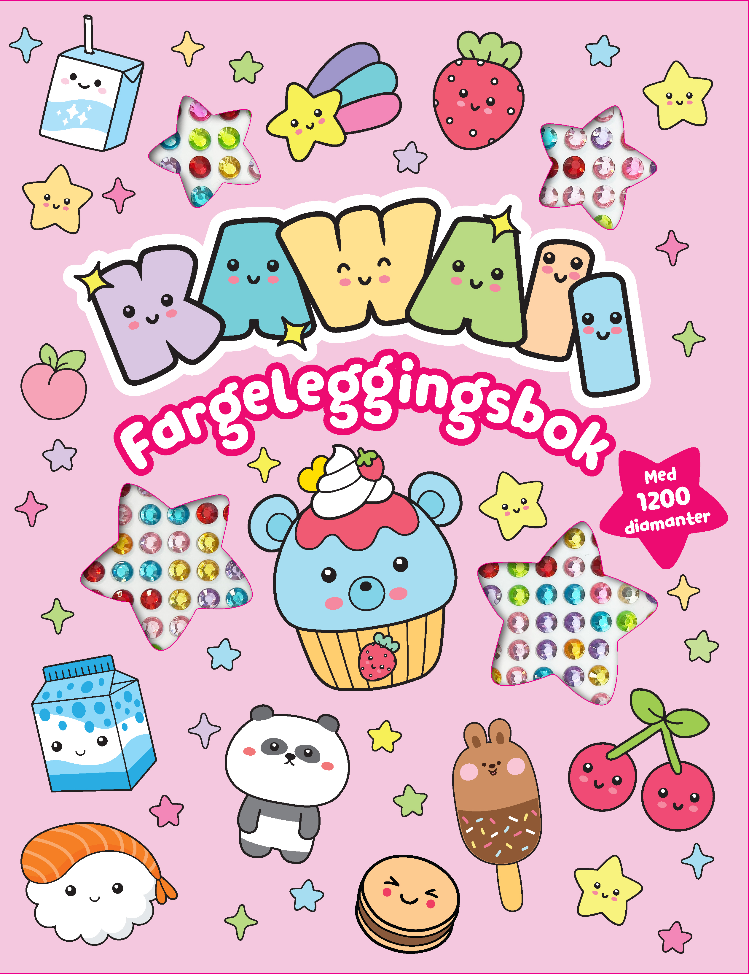Malebok Kawaii m/diamantstickers