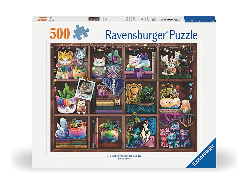 Puslespill 500 Cubby Cats and Succulents