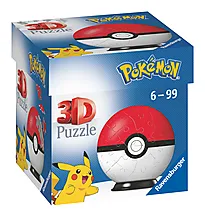 Puslespill 3D 54 Pokémon Ball rød/hvit