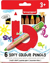 Fargeblyanter Kids tykke myk stift 6 stk