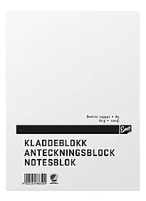 Kladdeblokk EMO A5 60g 100s ulinjert