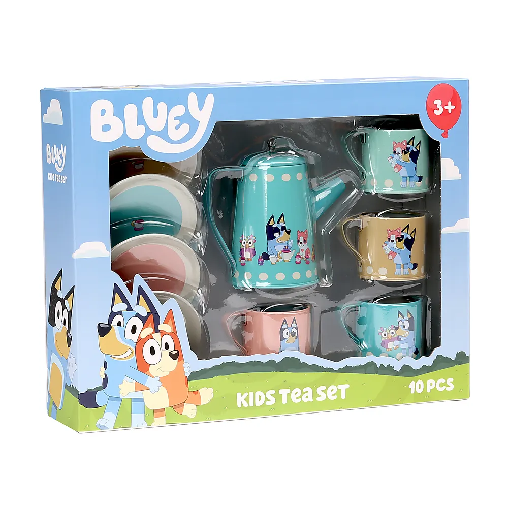 Lekeservise i blikk Bluey 6 deler