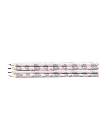 Blyant Notis rosa med print 4pk