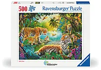 Puslespill 500 Tigerfamilien i oasen