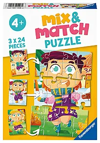 Puslespill 3x24 Mix&Match Fargerike klær