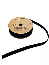 Tekstilbånd velur 3m x 1cm sort