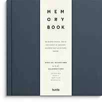 Minnebok tekstil mørk blå 180x180 mm