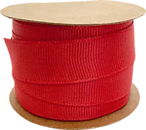 Tekstilbånd ensfarg riflet 16mm x 5m rød